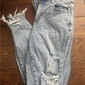 American Eagle Outfitters Blue Skinny Jeans Distressed